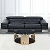 Homeroots 18 x 37 x 37 in. Tanquin Coffee Table Black Glass & Gold 286381